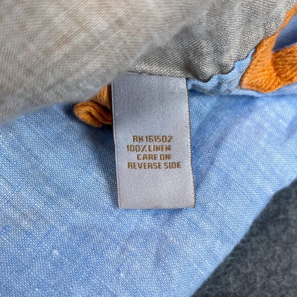 Territory‎ Ahead Shirt Mens XLT Multicolored Colorblock Linen Short Sleeve Patch - Picture 8 of 14